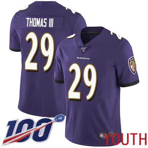 Baltimore Ravens Limited Purple Youth Earl Thomas III Home Jersey NFL Football 29 100th Season Vapor Untouchable